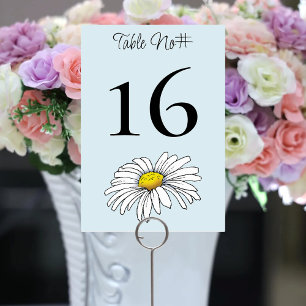Wild Flowers Floral Blue Mushrooms Wedding Table Number