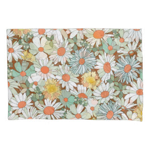 Wild flowers floral, vintage seamless pattern. pillowcase
