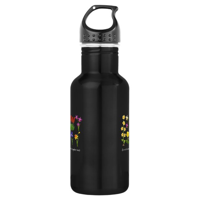 Wild Flowers Floral women and girls 532 Ml Water Bottle (Front)