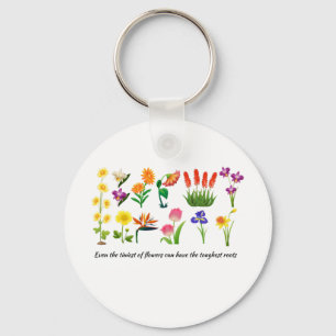 Wild Flowers Floral women and girls Key Ring