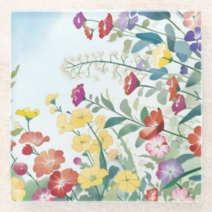 Wild Flowers Glass Coaster