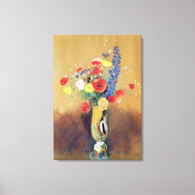 Wild flowers in a Long-necked Vase, c.1912 Canvas Print (Front)