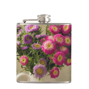 Wild Flowers in a Vase Whiskey Flask