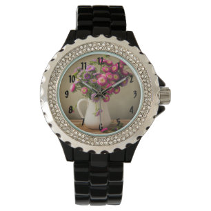 Wild Flowers in a Vase Wrist Watch