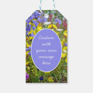 Wild Flowers Meadow Custom Message Gift Tags