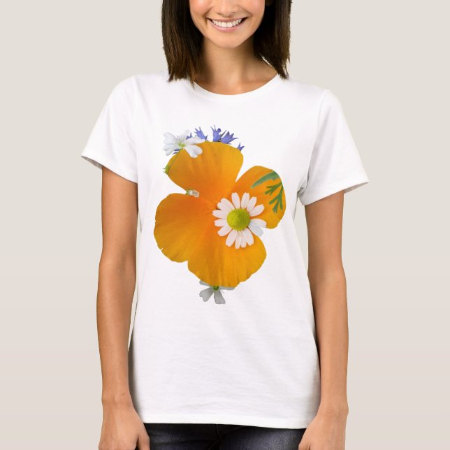 Wild Flowers: Orange White Yellow T-Shirt (Front)