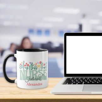 Wild Flowers Personalised Retired Nurse Mug