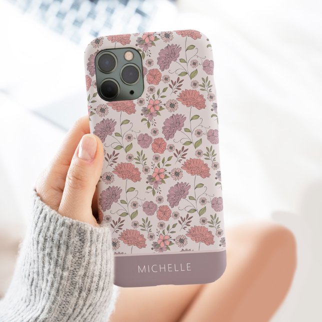  Wild Flowers Personalised with Name Floral  Case-Mate iPhone Case (Creator Uploaded)