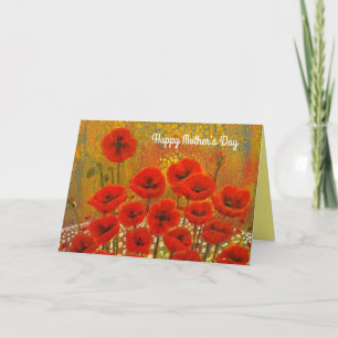 Wild flowers poppies and daisies Mother’s Day Card