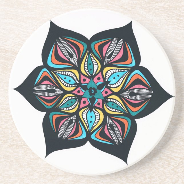 wild flowers: psycho coloured coaster (Front)