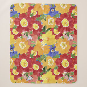 Wild Flowers: Repeated Floral Seamless Sherpa Blanket