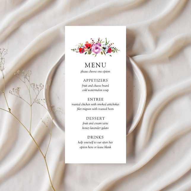 Wild Flowers & Romance Wedding Menu (Creator Uploaded)