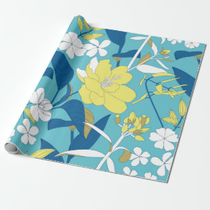 Wild flowers seamless pattern on white background wrapping paper