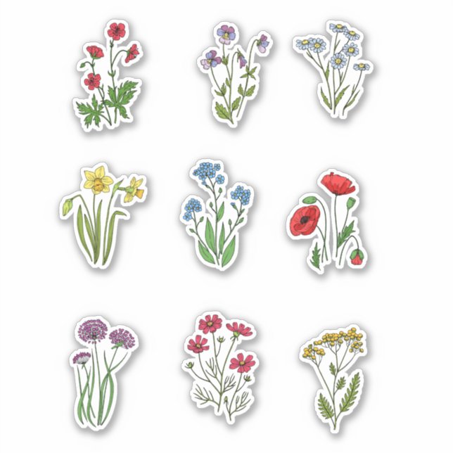 Wild Flowers set sticker (Front)