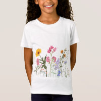 Wild Flowers T-Shirt, Vintage Botanical Kids Tee,