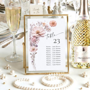 Wild Flowers Table Number Cards Seating Chart