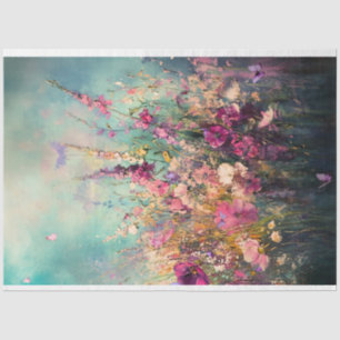 Wild Flowers, Vibrant Abstract Landscape Tissue Paper