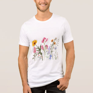 Wild Flowers , Vintage Botanical Pastel Floral  Tri-Blend Shirt