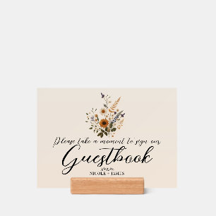 Wild Flowers Vintage Floral Bohemian Wedding Sign