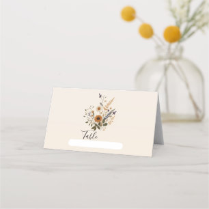 Wild Flowers Vintage Floral Bunch Bohemian Wedding Place Card