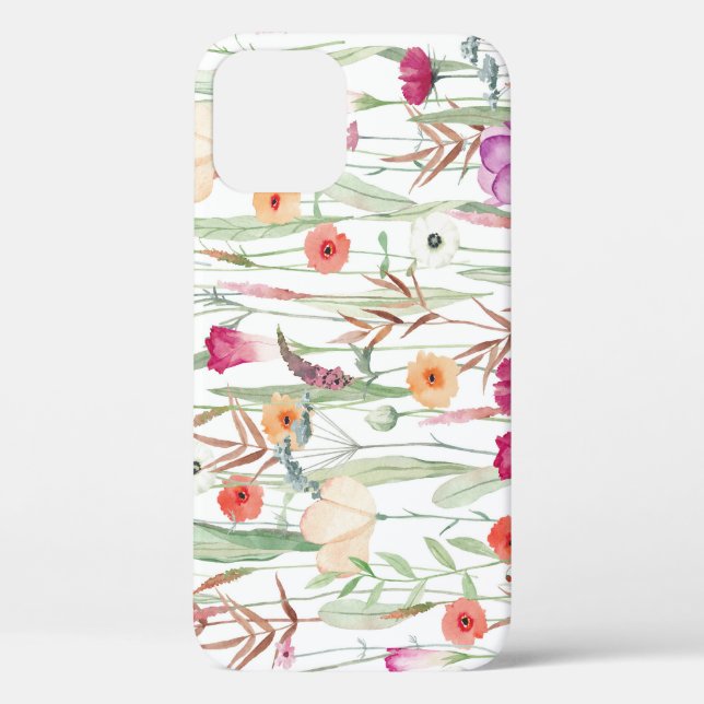 Wild Flowers Watercolor Seamless Design Case-Mate iPhone Case (Back)