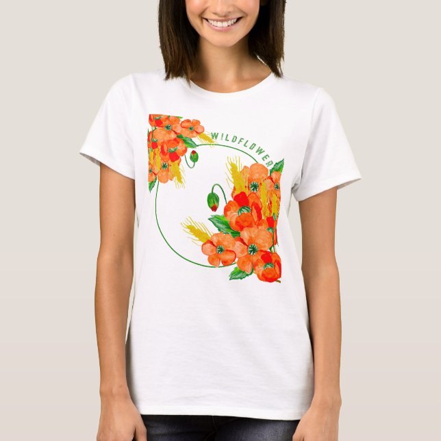 Wild flowers watercolor T-Shirt (Front)
