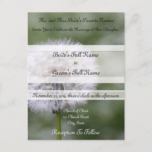 Wild Flowers Wedding Invitations and Favours (Front)