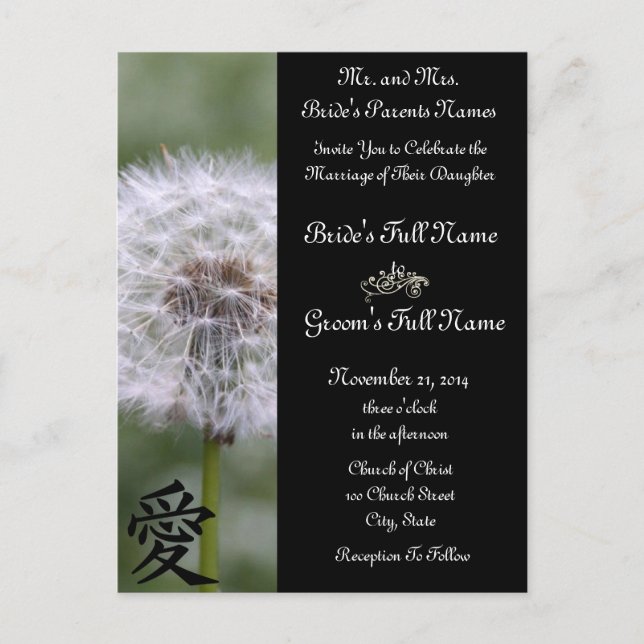 Wild Flowers Wedding Invitations and Favours (Front)