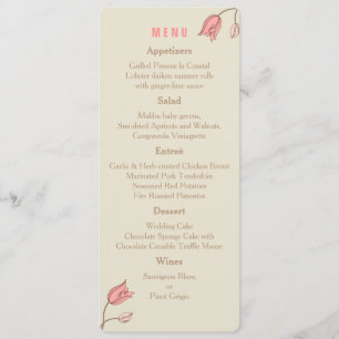 Wild Flowers Wedding Menu Card