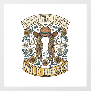 Wild Flowers Wild Horses Vintage Western Floral De