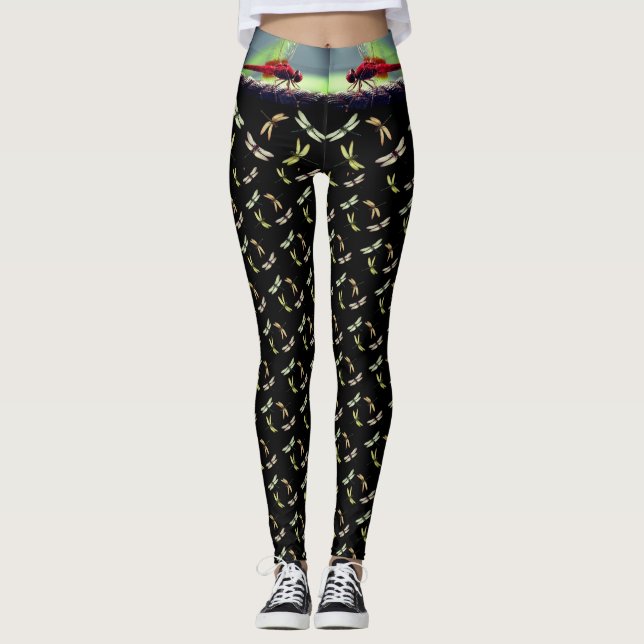Wild Fly - Dragonflies -  Compression Leggings (Front)