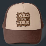 Wild For Jesus - Leopard Print Trucker Hat<br><div class="desc">Show off your bold faith in style with this “Wild for Jesus” leopard print trucker hat. Featuring a trendy animal print background and eye-catching typography, this design blends rustic charm with modern Christian fashion. The warm brown and tan color combination gives it a versatile, outdoorsy look that pairs perfectly with...</div>