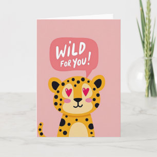 Wild For You Cute Leopard Card