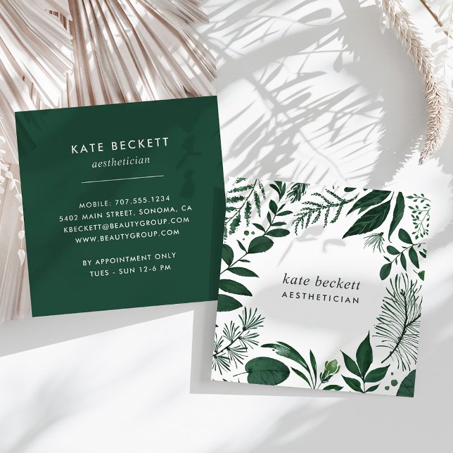 Wild Forest | Botanical Frame Square Business Card (Creator Uploaded)