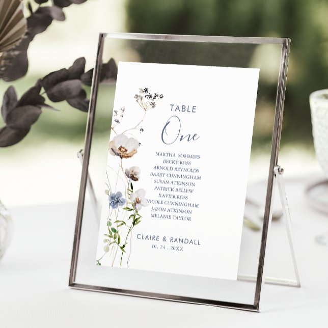 Wild Forest Floral Table Number 1 Seating Chart (Creator Uploaded)