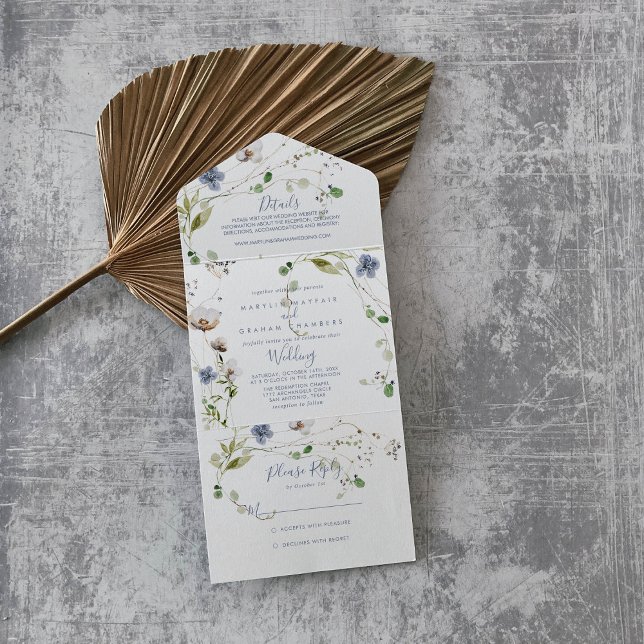 Wild Forest Floral Wedding   All In One Invitation (Creator Uploaded)