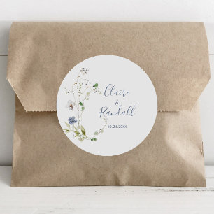 Wild Forest Floral Wedding   Classic Round Sticker