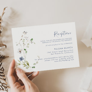 Wild Forest Floral Wedding Reception  Enclosure Card