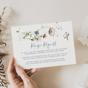 Wild Forest Floral Wedding Recipe Request  Enclosure Card