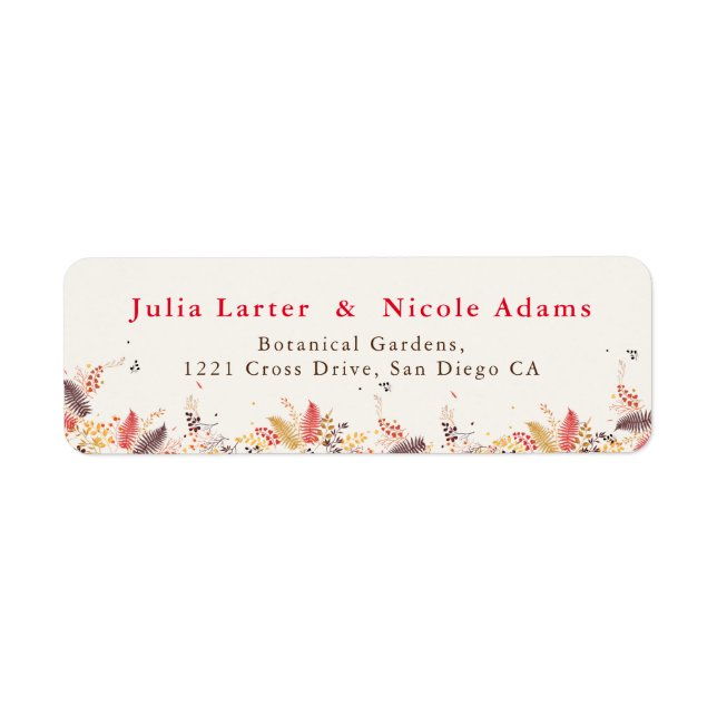 Wild Forest Flowers Fern Mushrooms Foliage Wedding (Front)