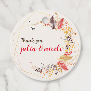 Wild Forest Flowers Fern Mushrooms Foliage Wedding Favour Tags