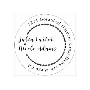 Wild Forest Flowers Fern Mushrooms Foliage Wedding Rubber Stamp