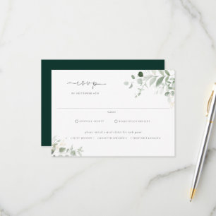 Wild Forest Foliage Meal Choice Wedding RSVP Card