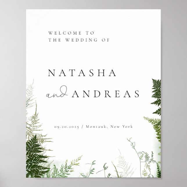 Wild Forest Foliage Wedding Welcome Poster (Front)