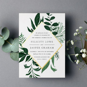 Wild Forest   Green Watercolor Foliage Wedding