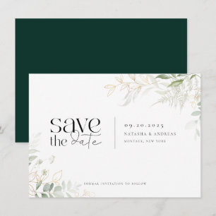 Wild Forest Greenery Wedding Save The Date