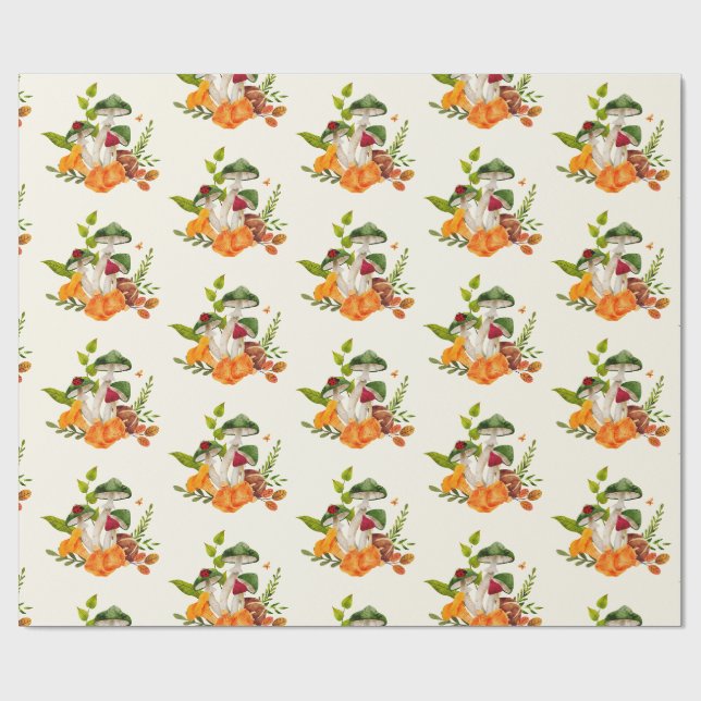 Wild Forest Mushroom Harvest    Wrapping Paper (Flat)