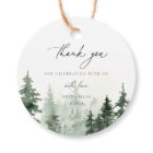 Wild Forest Pines Wedding Thank You Favour Tags