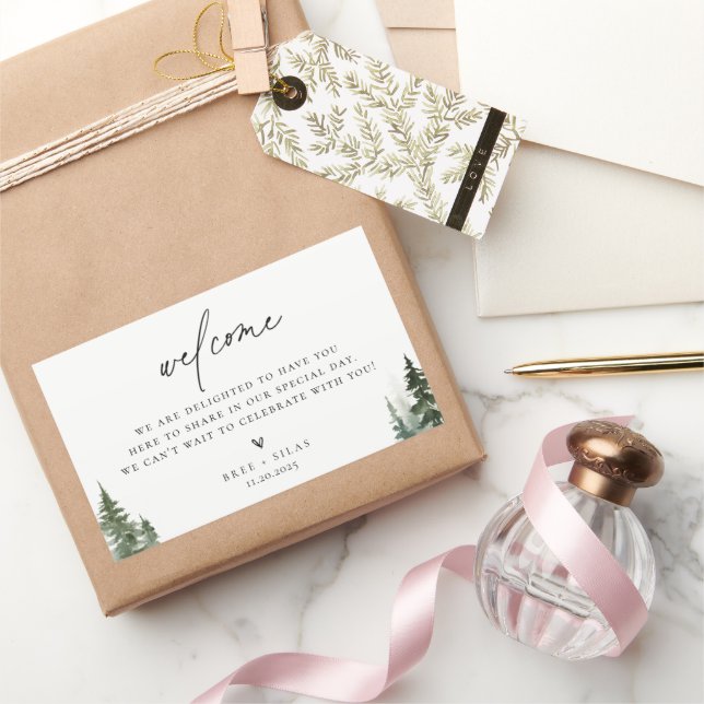 Wild Forest Pines Welcome Rectangular Sticker (Gifting)