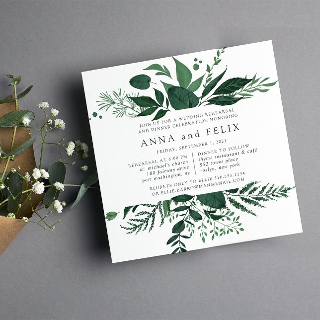 Wild Forest Rehearsal Dinner Invitation | Square (Creator Uploaded)